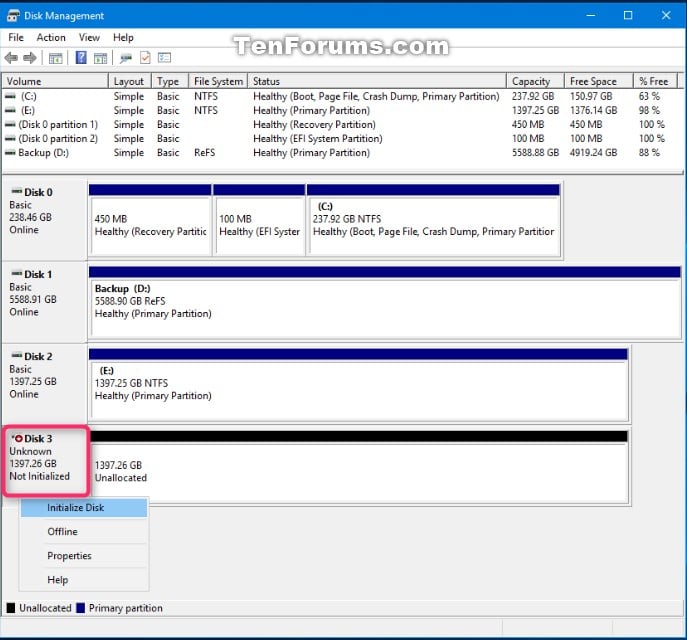 Cancella il disco utilizzando il comando Diskpart Clean in Windows 10-disk_management-initialize_disk.jpg