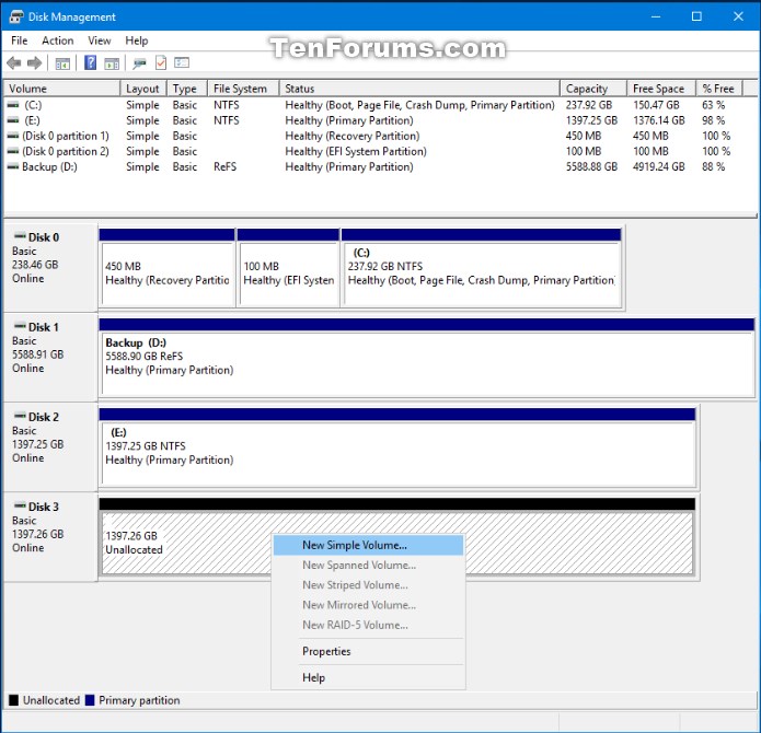 Erase Disk using Diskpart Clean Command in Windows 10-disk_management-new_simple_volume.jpg