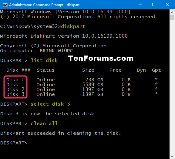 Erase Disk using Diskpart Clean Command in Windows 10-diskpart_clean-all_command.png