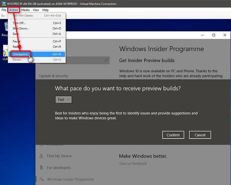 Use Hyper-V virtual machine to get Windows 10 Insider ISO-create-checkpoint.jpg