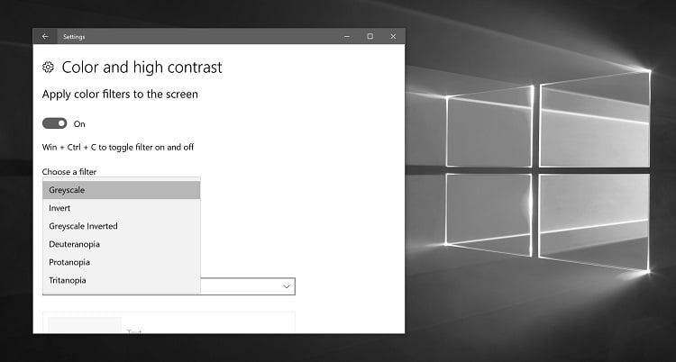 Turn On or Color Filters to the Screen in Windows 10 |