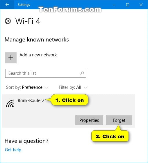 how to delete network profile in windows 10