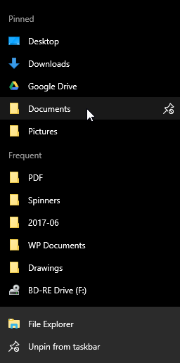 How to Pin or Unpin Folder Locations for Quick access in Windows 10-2017-06-14-16_33_56-jump-list-file-explorer.png
