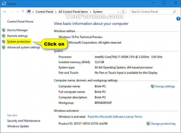 how to turn off system protection windows 10