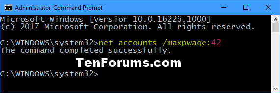 Change Maximum &amp; Minimum Password Age for Local Accounts in Windows 10-maximum_password_age_command.png