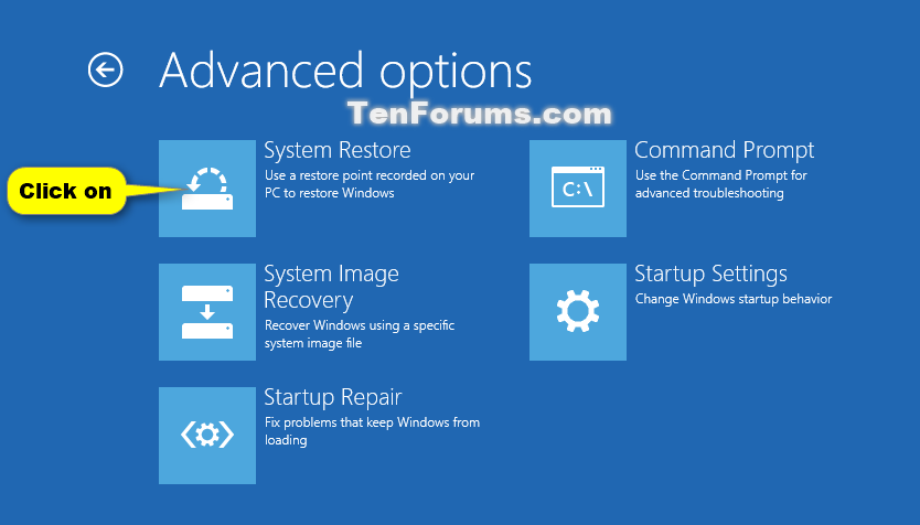 command prompt windows 10 restore