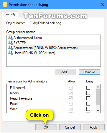 Change Permissions of Objects for Users and Groups in Windows 10-remove_user_or_group_permissions-3.png
