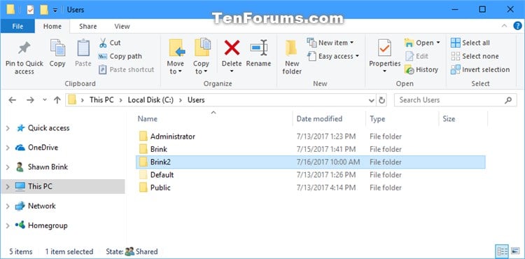 Change Name Of User Profile Folder In Windows 10 Tutorials