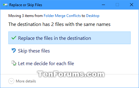 Show or Hide Folder Merge Conflicts in Windows 10 | Tutorials