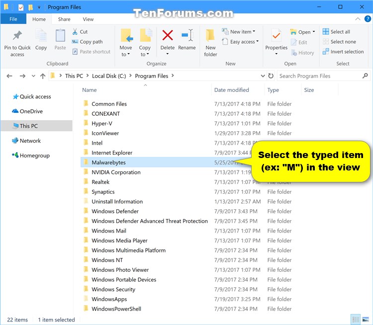 Change 'When typing into list view' Action in Windows 10 File Explorer-select_the_typed_item_in_the_view.jpg