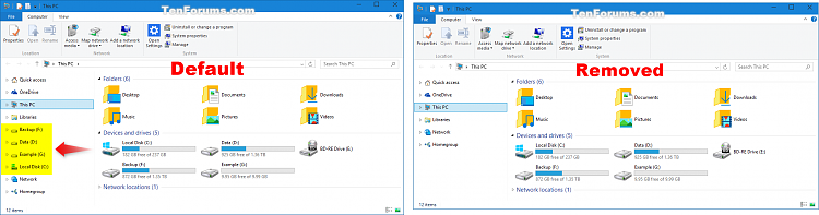 Add or Remove Duplicate Drives in Navigation Pane in Windows 10-drives_in_navigation_pane.png