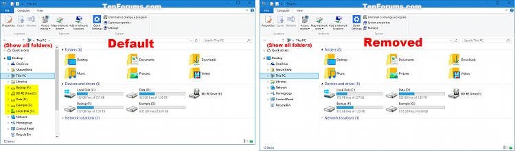 Add or Remove Duplicate Drives in Navigation Pane in Windows 10  Tutorials