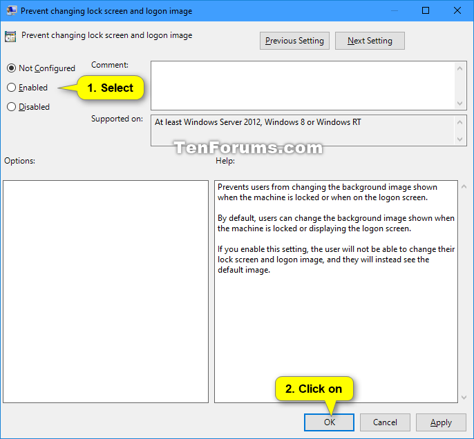 Enable Or Disable Changing Lock Screen Background In Windows 10 Tutorials