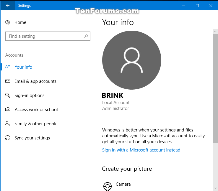 Change Default Account Picture In Windows 10 Tutorials