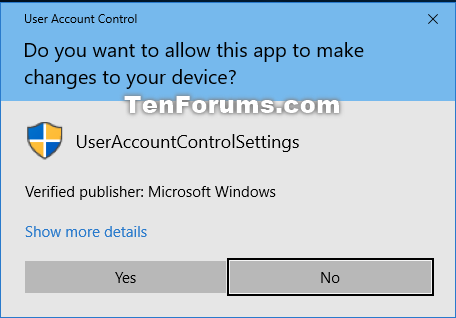 Controle du compte utilisateur windows 10