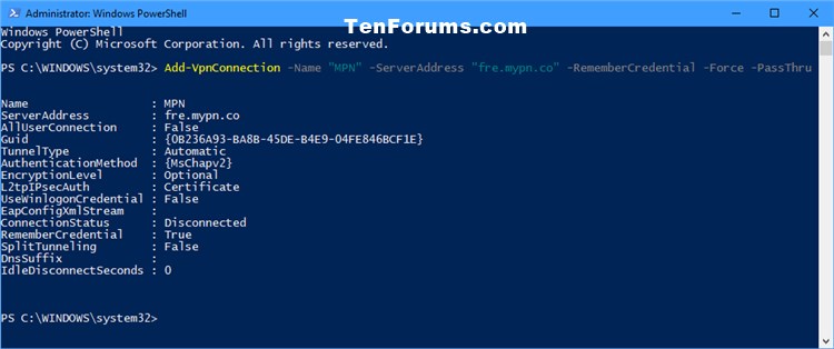 Set up and Add a VPN Connection in Windows 10-add_vpn_connection_powershell.jpg