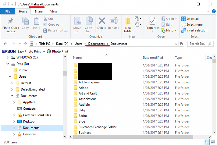 Restore Default Location of Personal Folders in Windows 10-name-issue.png