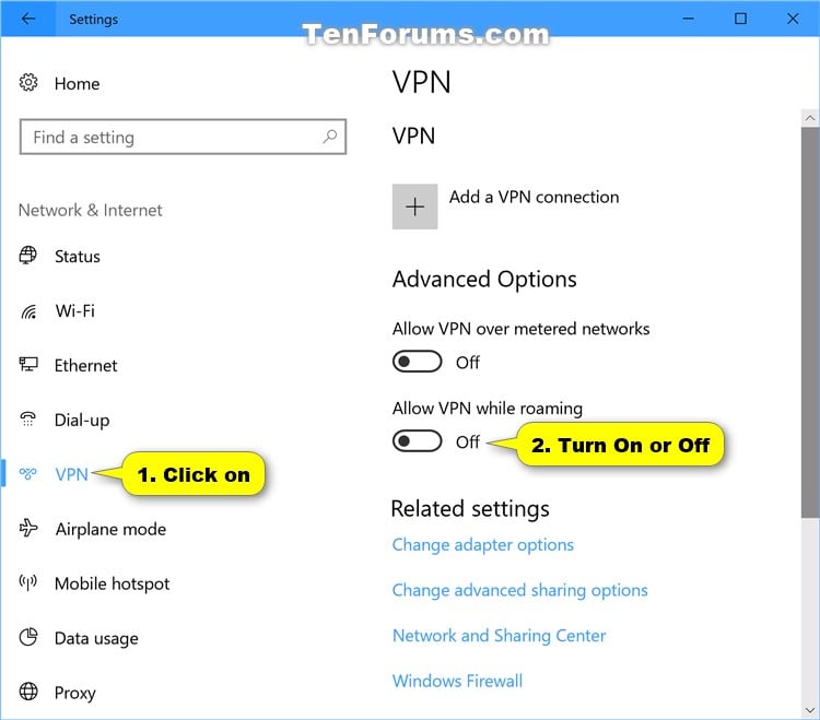 How do I change my Network settings to allow VPN?
