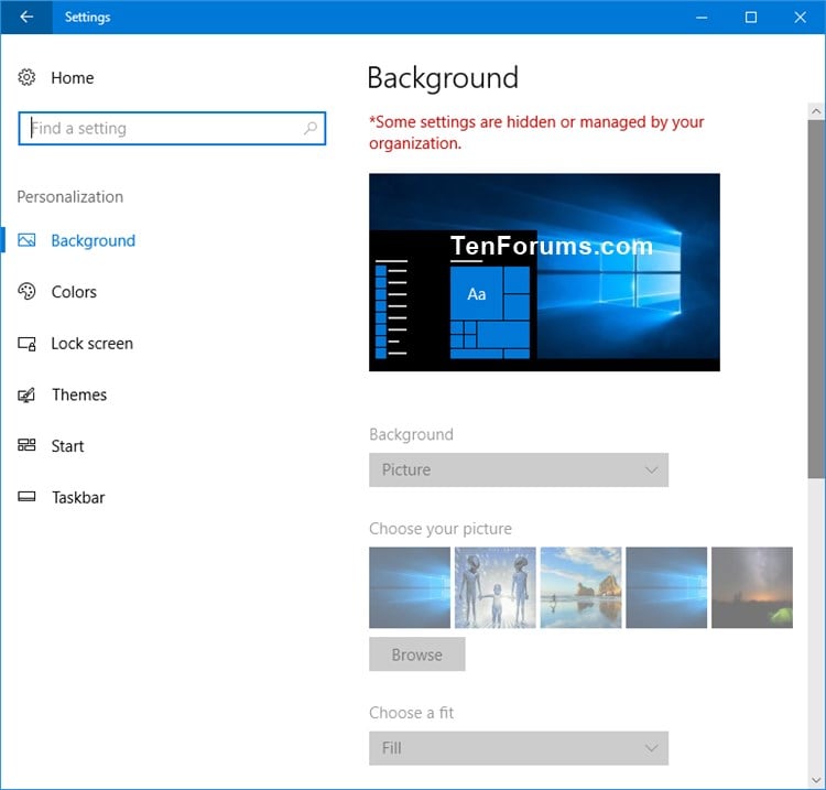 how to prevent changing desktop background windows 10