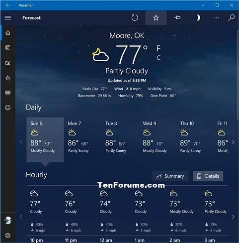 Change Weather app Temperature to Fahrenheit or Celsius in Windows 10-weather_app_farhenheit.jpg