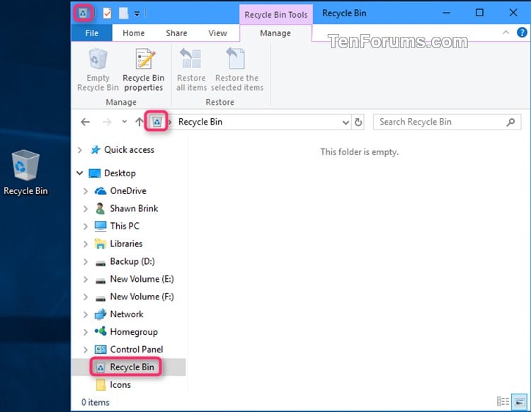 Change Recycle Bin Icon In Windows 10 Tutorials