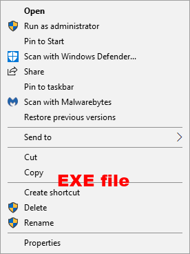 Remove File Explorer Default Context Menu in Windows 10-exe_file_context_menu.png