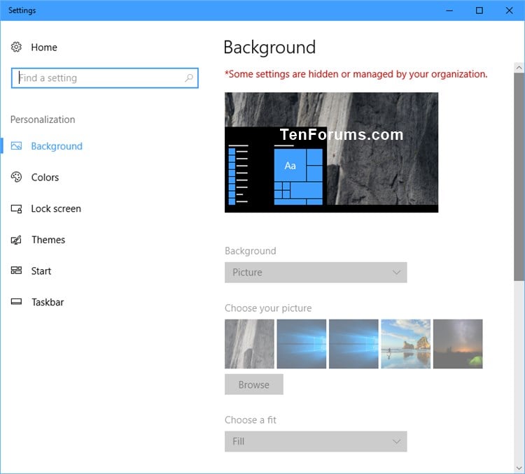 Specify Default Desktop Background in Windows 10 | Tutorials