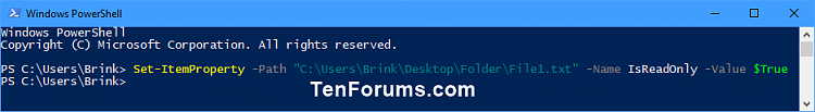 Set or Unset Read-only Attribute of Files and Folders in Windows 10-set_read-only_file_powershell.png