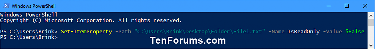 Set or Unset Read-only Attribute of Files and Folders in Windows 10-unset_read-only_file_powershell.png