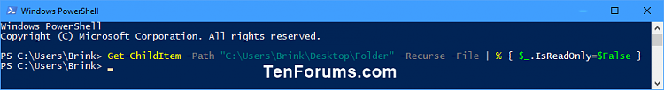 Set or Unset Read-only Attribute of Files and Folders in Windows 10-unset_read-only_subfolders_and_files_powershell.png
