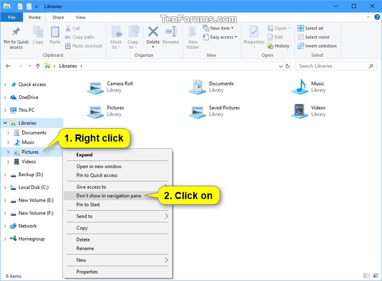 Hide or Show a Library in Navigation Pane in Windows 10-dont_show_library_right_click-2.jpg