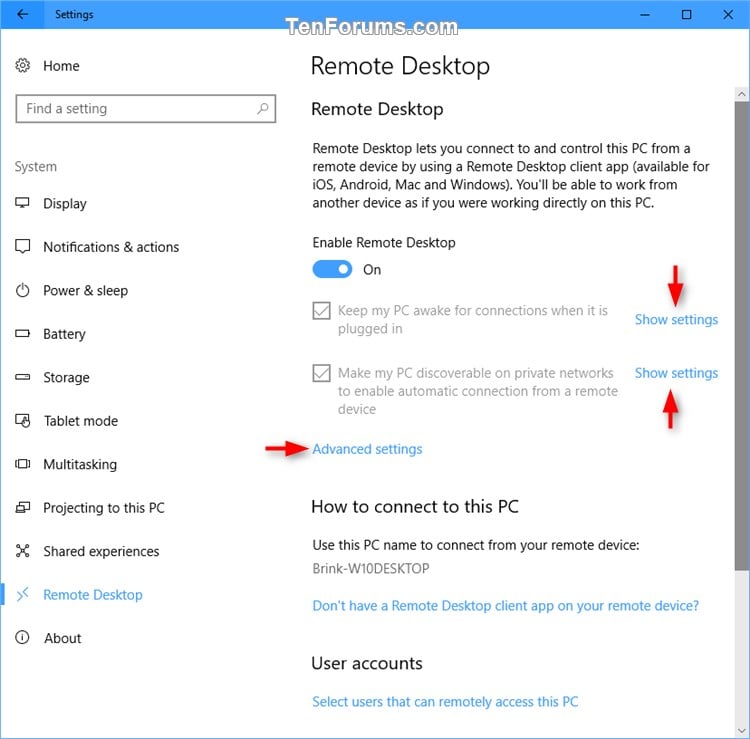 Enable or Disable Remote Desktop Connections to Windows 10 PC-enable_remote_desktop_in_settings-3.jpg