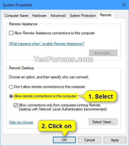 Enable or Disable Remote Desktop Connections to Windows 10 PC-remote_desktop_control_panel-3.jpg