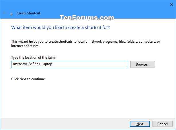 Create Remote Desktop Connection Shortcut for Specific PC in Windows-specific_pc_rdc_shortcut-1.png