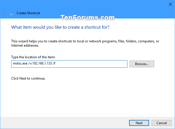 Create Remote Desktop Connection Shortcut for Specific PC in Windows-specific_pc_rdc_shortcut-2.png