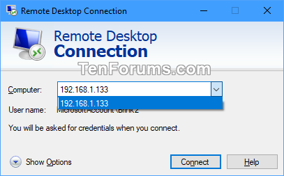 Remove Computer Entries from Remote Desktop Connection in Windows 10-rdc_computer_history-2.png