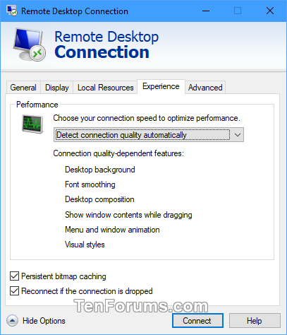 Save Remote Desktop Connection Settings to RDP File in Windows-rdc_settings-4.png