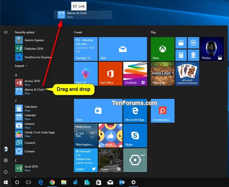 Create Shortcut to App, File, Folder, Drive, or Website in Windows 10-create_shortcut_from_start_menu.jpg