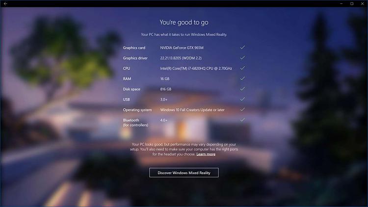 Check if your PC supports Windows Mixed Reality in Windows 10-youre_good_to_go.jpg