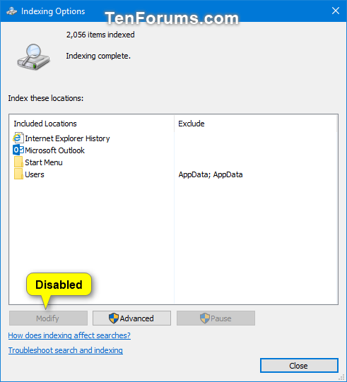 Enable or Disable Modifying Indexed Locations in Windows-modify_indexed_options-disabled.png
