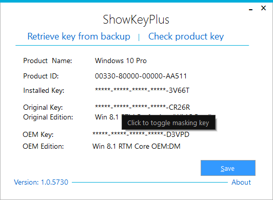 find oem key windows 10