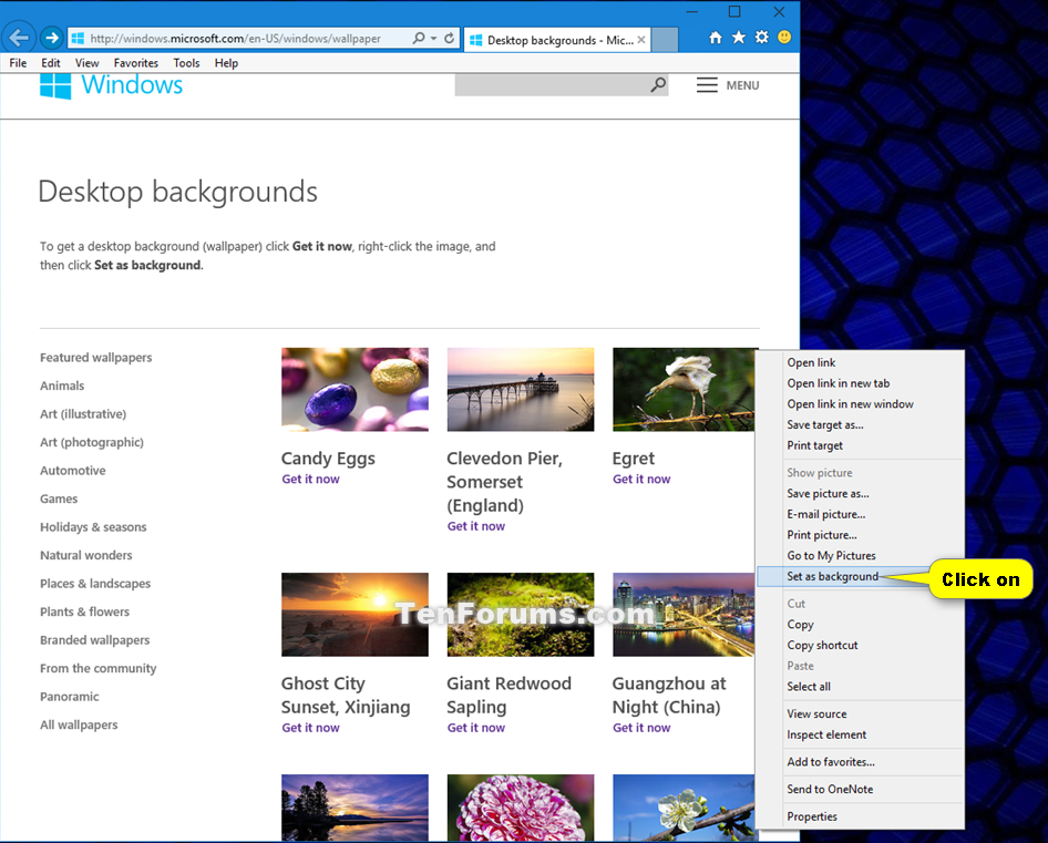 Change Desktop Background In Windows 10 Tutorials