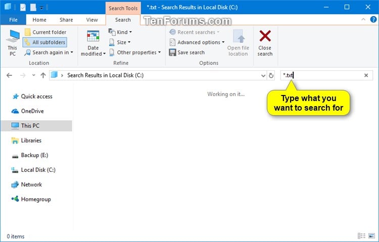 Search in File Explorer in Windows 10  Tutorials