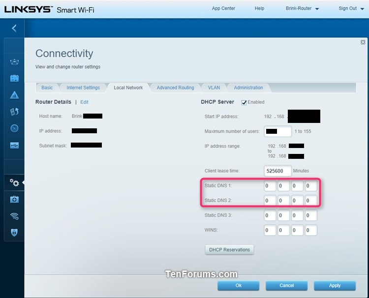 Change IPv4 and IPv6 DNS Server Address in Windows-linksys_dns.jpg