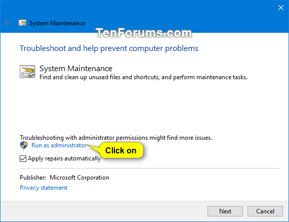 Run System Maintenance Troubleshooter in Windows-system_maintenance_troubleshooter_run_as_administrator-2.png