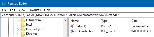 Enable or Disable Microsoft Defender PUA Protection in Windows 10-regedit.jpg