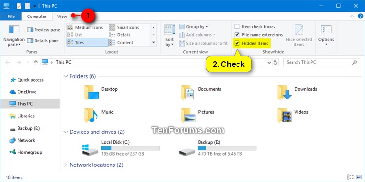 How to Delete $SysReset folder in Windows 10-check_hidden_items.jpg