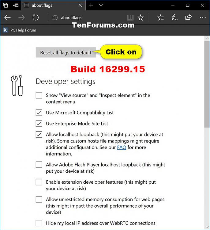 Change about:flags Settings and Features in Microsoft Edge-build_16299.15_edge_reset.jpg