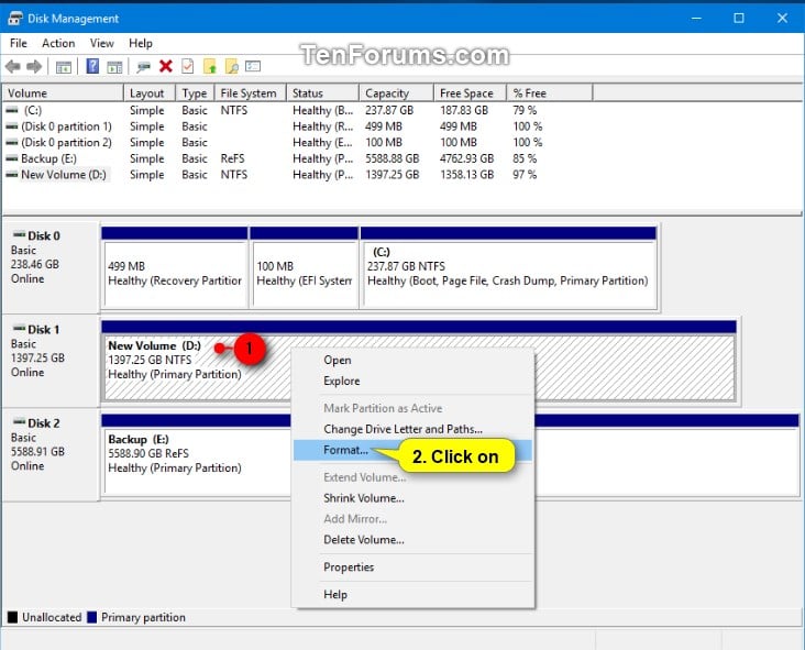 Format Disk Or Drive In Windows 10 Tutorials