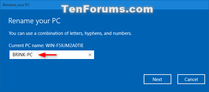 Change Computer Name Windows 10